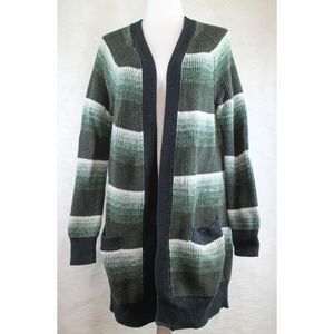 Gap Green And White Knit Cardigan Style Sweater